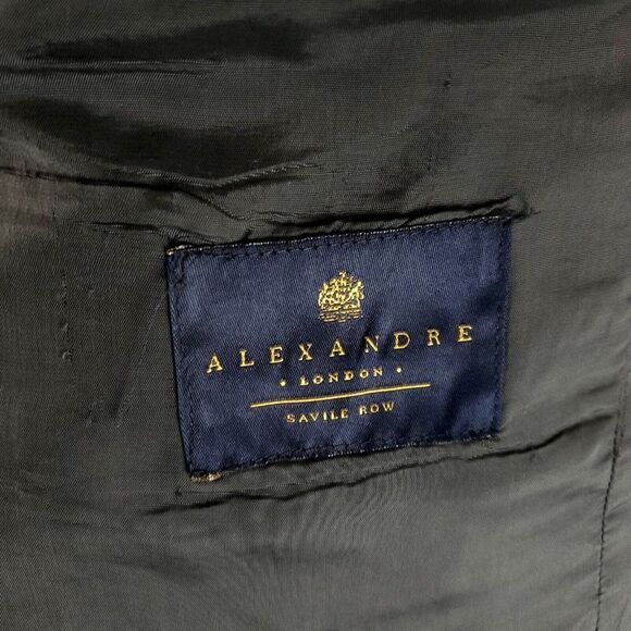 Alexandre London Savile Row Wool 2 Button Suit Jacket 44R Gray Twill - Picture 7 of 10